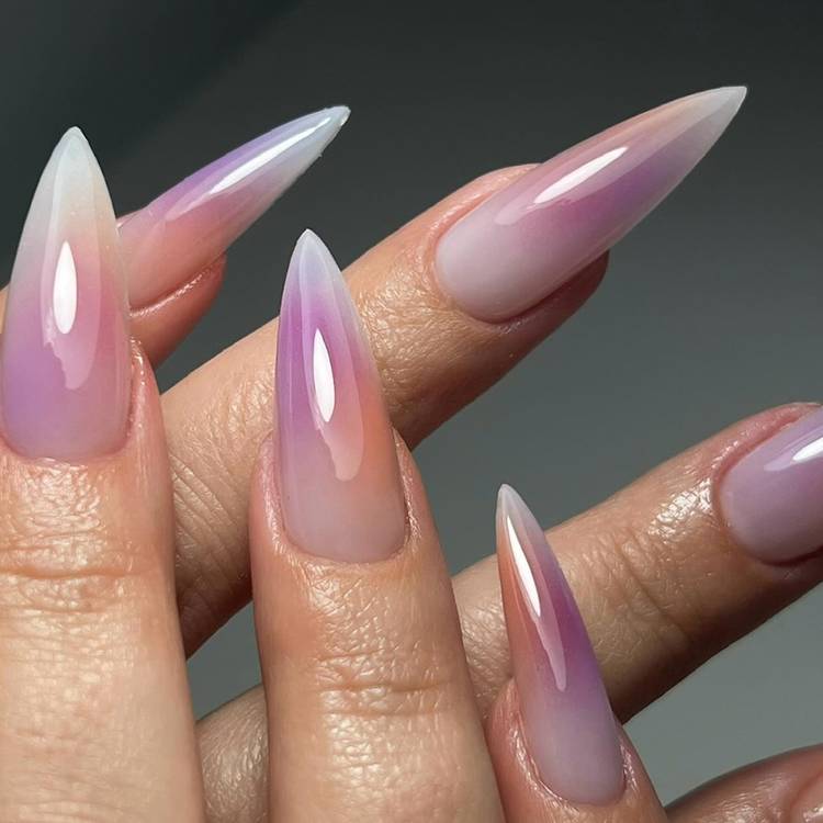 Stiletto Long Nails With Ombre Gradient — Cute Nail Extensions