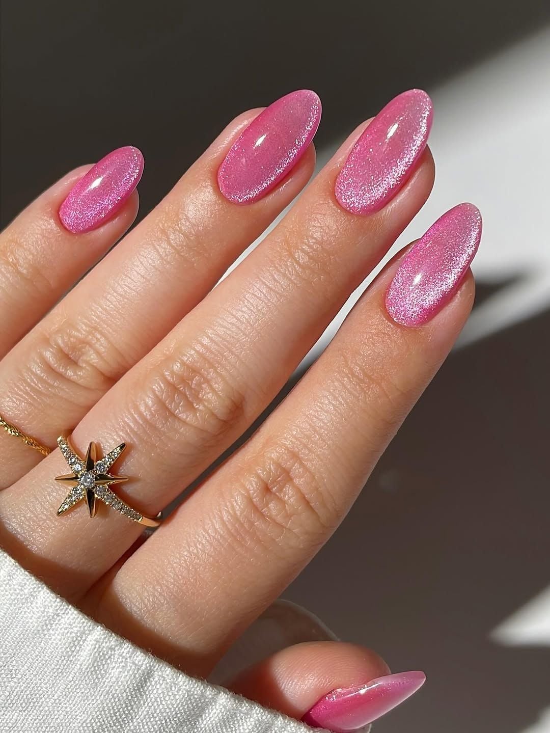 Medium Oval Bright Pink Jelly Nails — Cute Nail Extensions