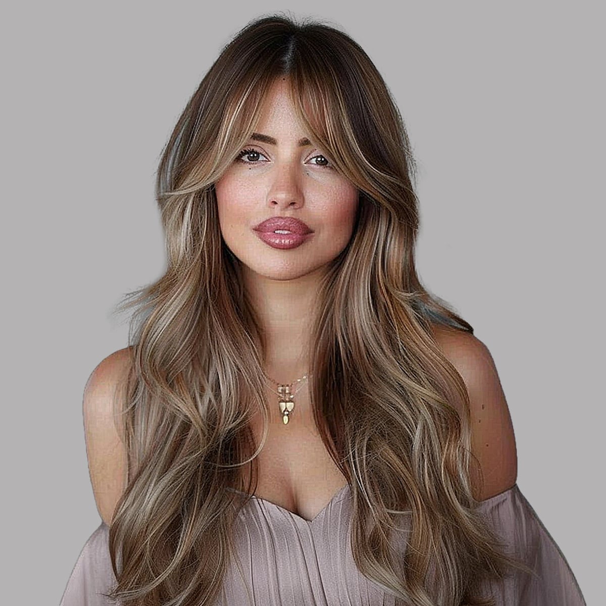 Dark Brown Balayage With Voluminous Blowout Dark Brown Balayage With Voluminous Blowout — Cute Ways to Style Curtain Bangs