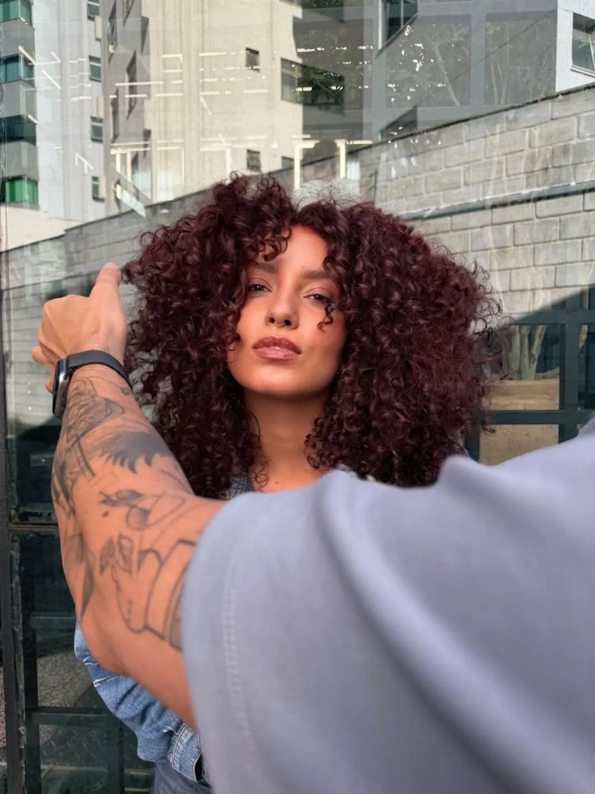 Collarbone Dark Auburn With Lighter Highlights — Dark Auburn Hair