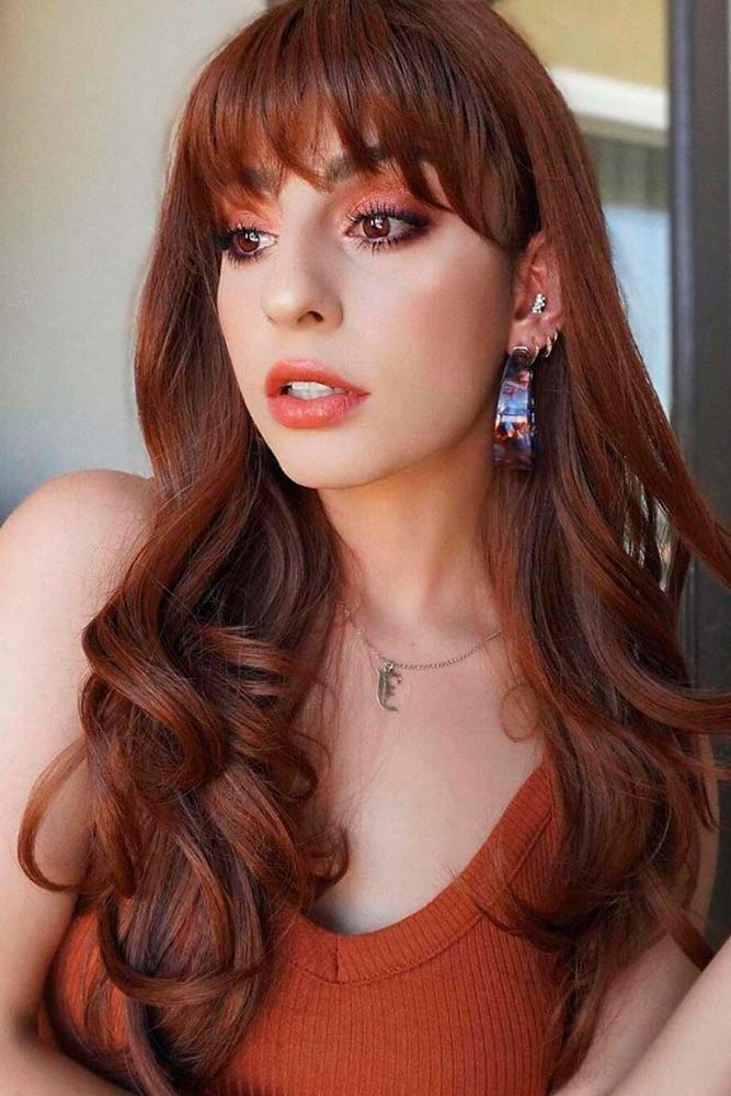Mid-Back Dark Auburn With Coppery Undertones — Dark Auburn Hair