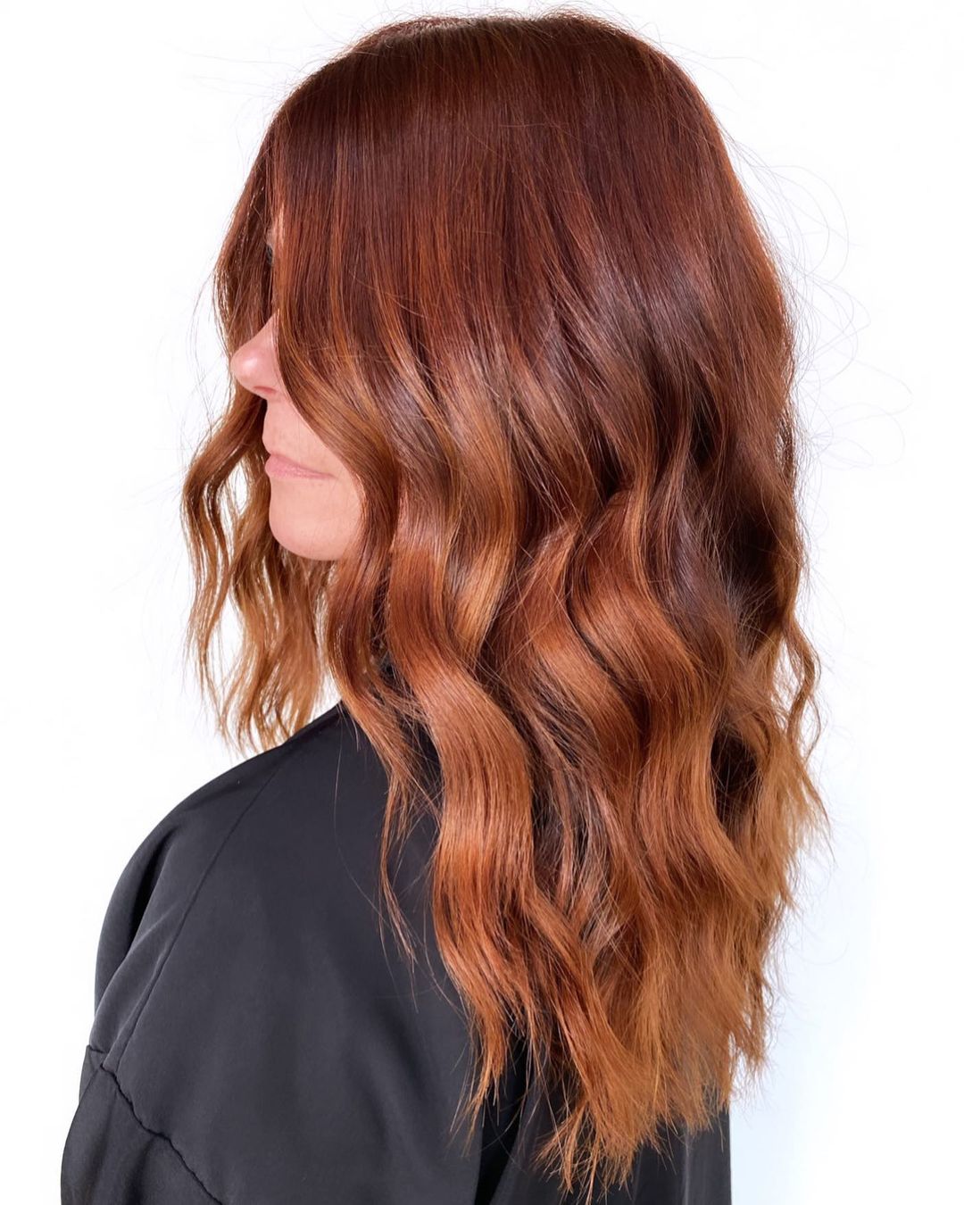 Vibrant Mid-Back Dark Auburn Hue — Dark Auburn Hair