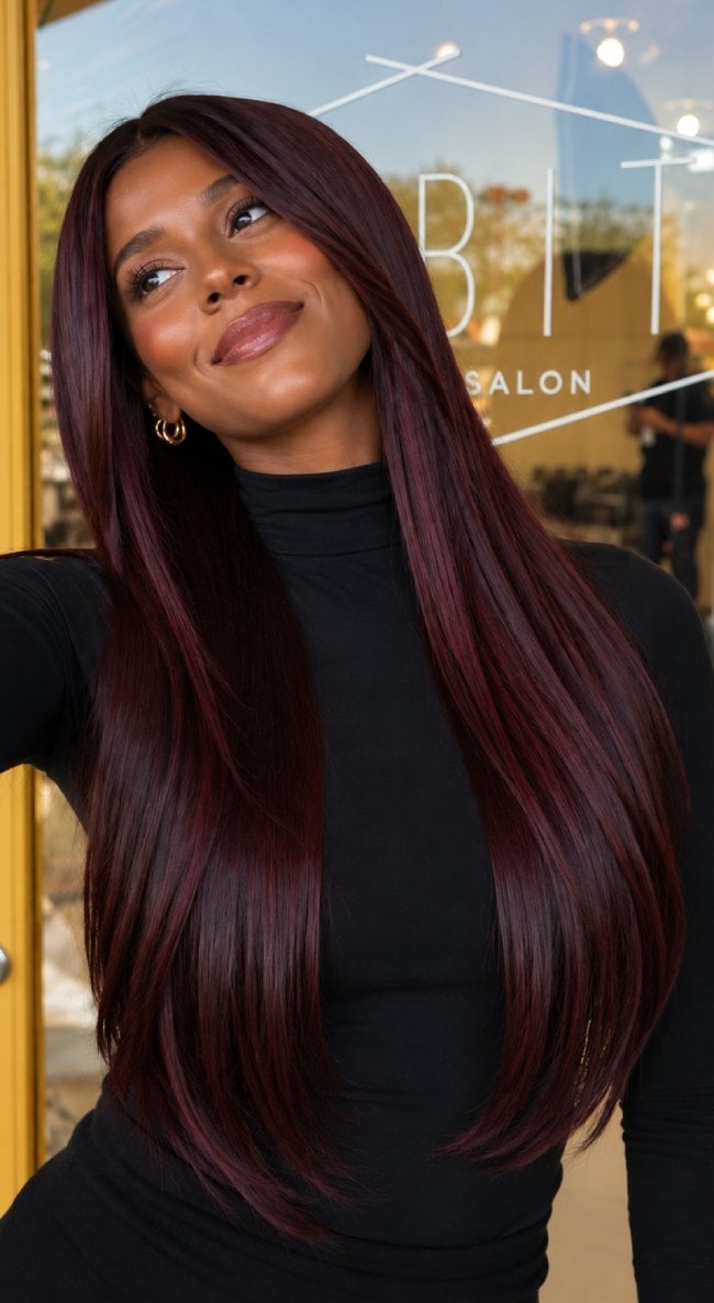 Deep Dark Auburn With Ruby Highlights — Dark Auburn Hair