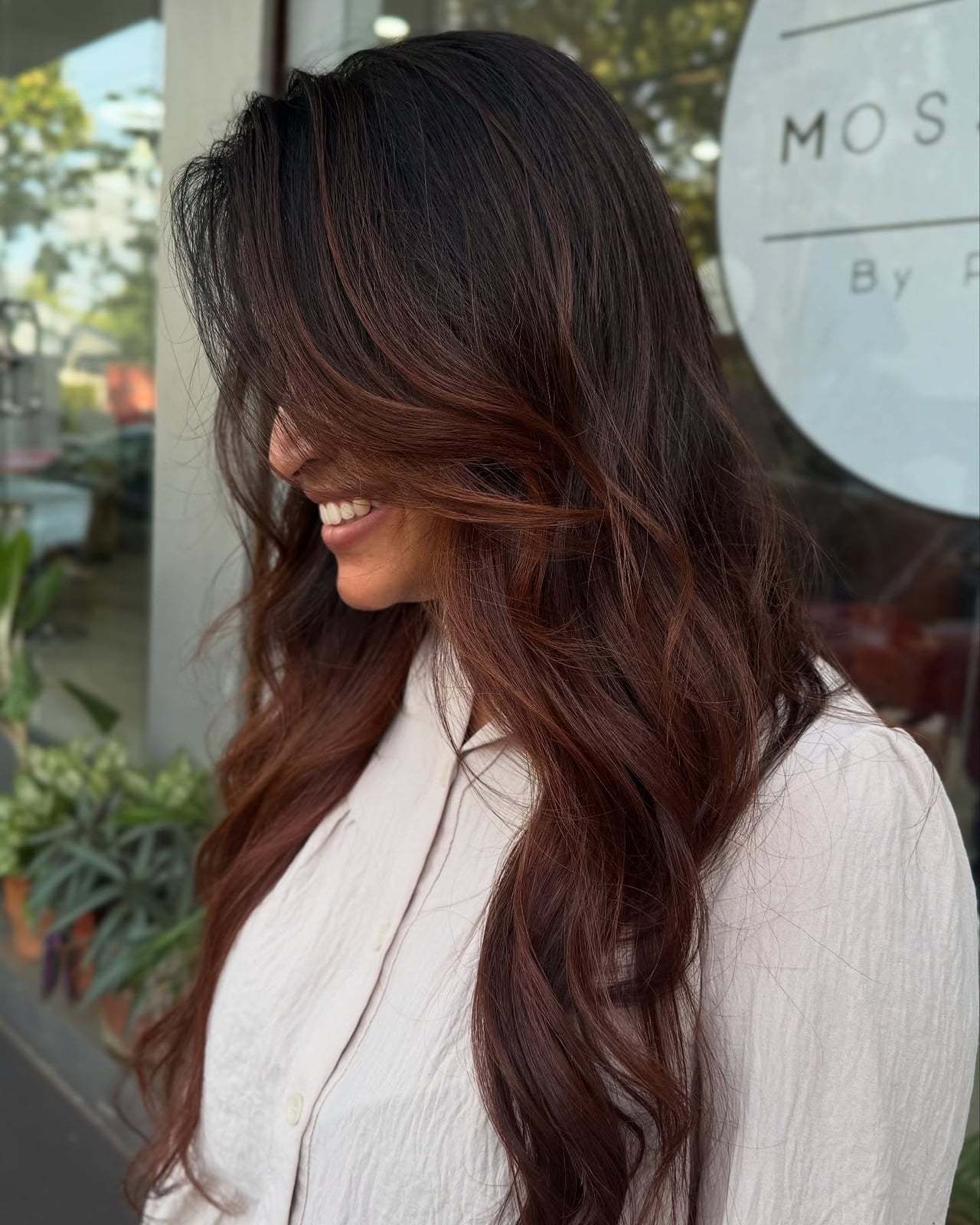 Dimensional Dark Brown Auburn Highlights — Dark Auburn Hair