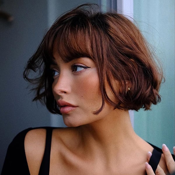 Collarbone Length Dark Auburn Dimension — Dark Auburn Hair