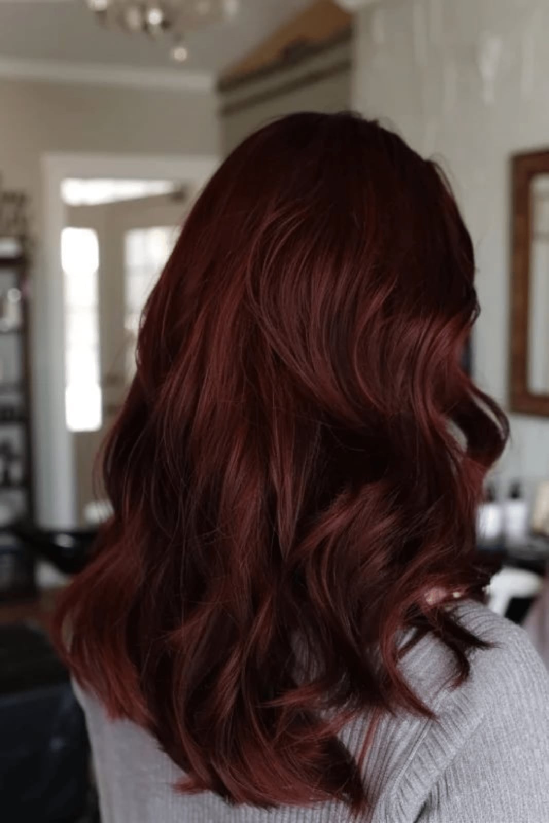 Shoulder Length Dimensional Auburn — Dark Auburn Hair