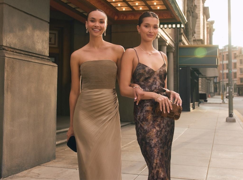 Metallic patterned slip dress — Dress for Wedding Guest