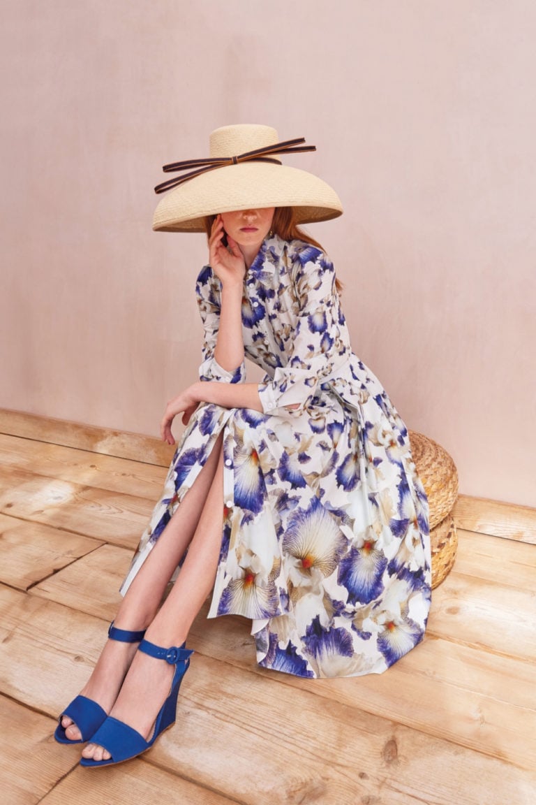 Floral print long sleeve shirt dress — Dress for Wedding Guest