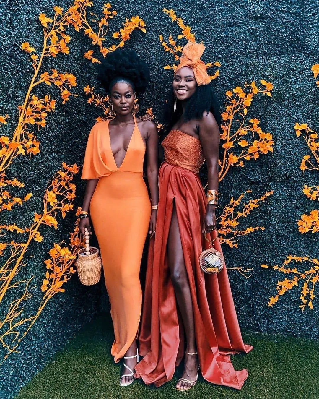 Orange one-shoulder dress with asymmetrical hem — Dress for Wedding Guest