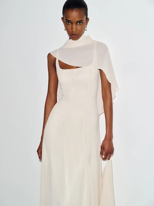 Pale pink asymmetrical overlay dress for formal events — Dresses to Wear