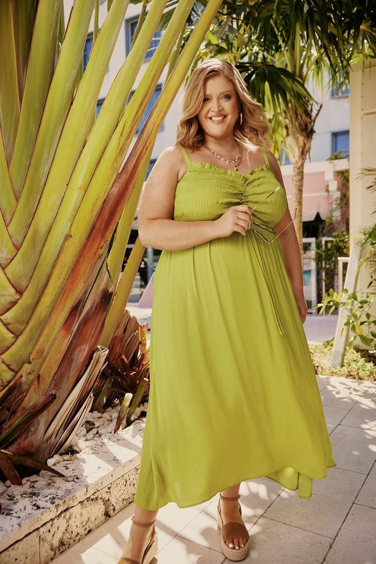Lime green spaghetti strap dress with smocked bodice — Dresses to Wear