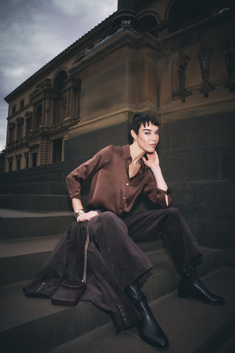 Silk Shirt With Corduroy Trousers Silk Shirt With Corduroy Trousers — Edgy Outfits