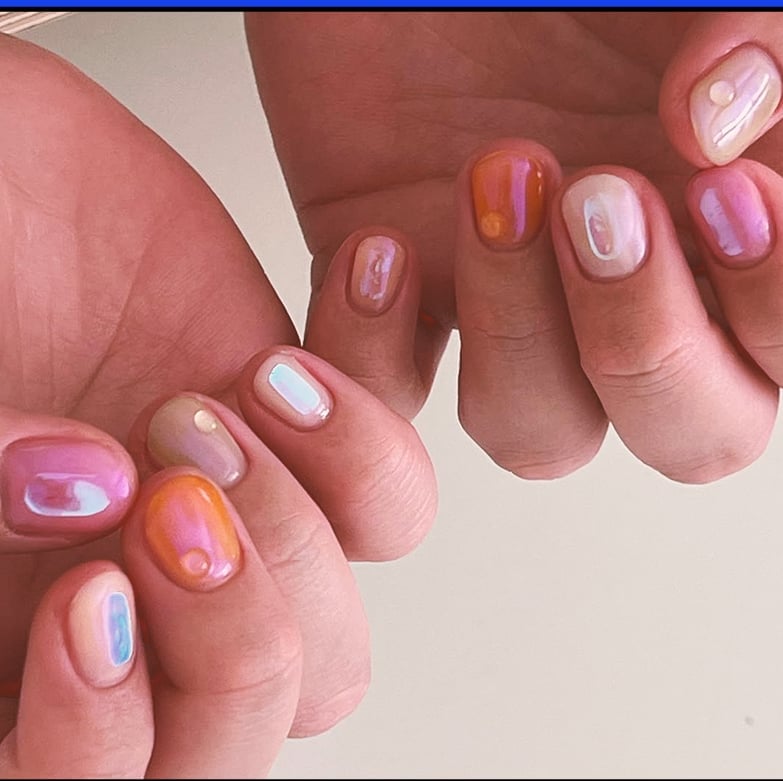 Short Square Iridescent Multi-Color Jelly Nails Short Square Iridescent Multi-Color Jelly Nails — Elegant Korean Nail Art
