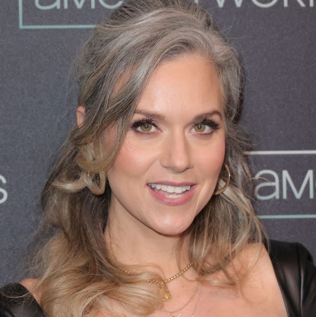 Shoulder Length Layers With Curtain Bangs — Gray Blending