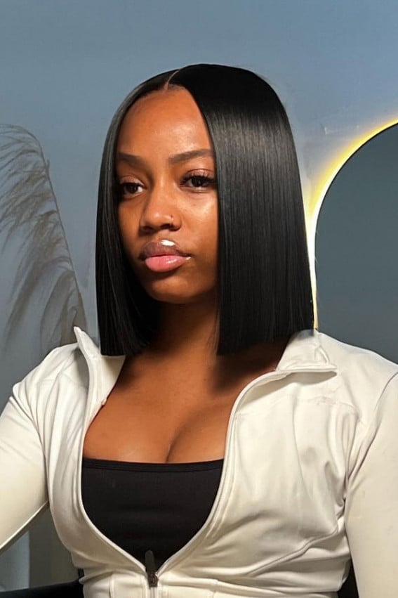 Sharp Chin Length Blunt Bob — Haircuts for Black Women