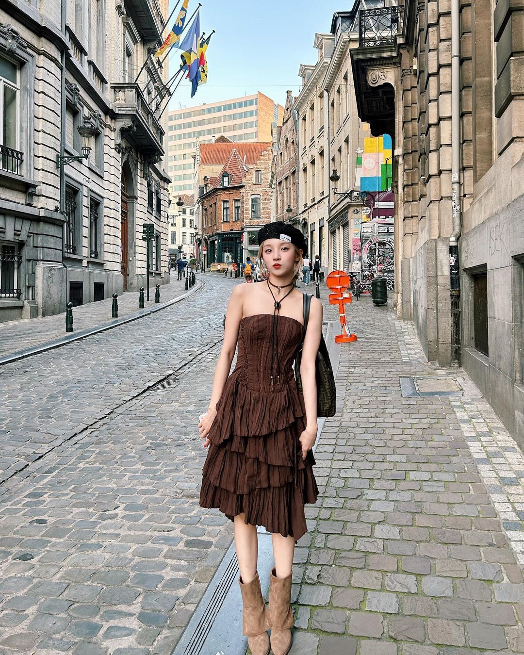 Tiered Ruffle Dress for Outing Tiered Ruffle Dress for Outing — K-pop Outfits