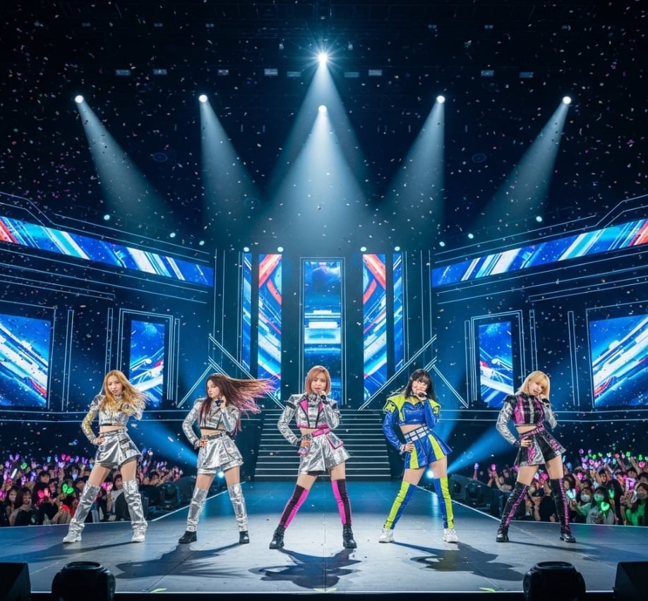 Coordinated Metallic Concert Costumes Coordinated Metallic Concert Costumes — K-pop Outfits