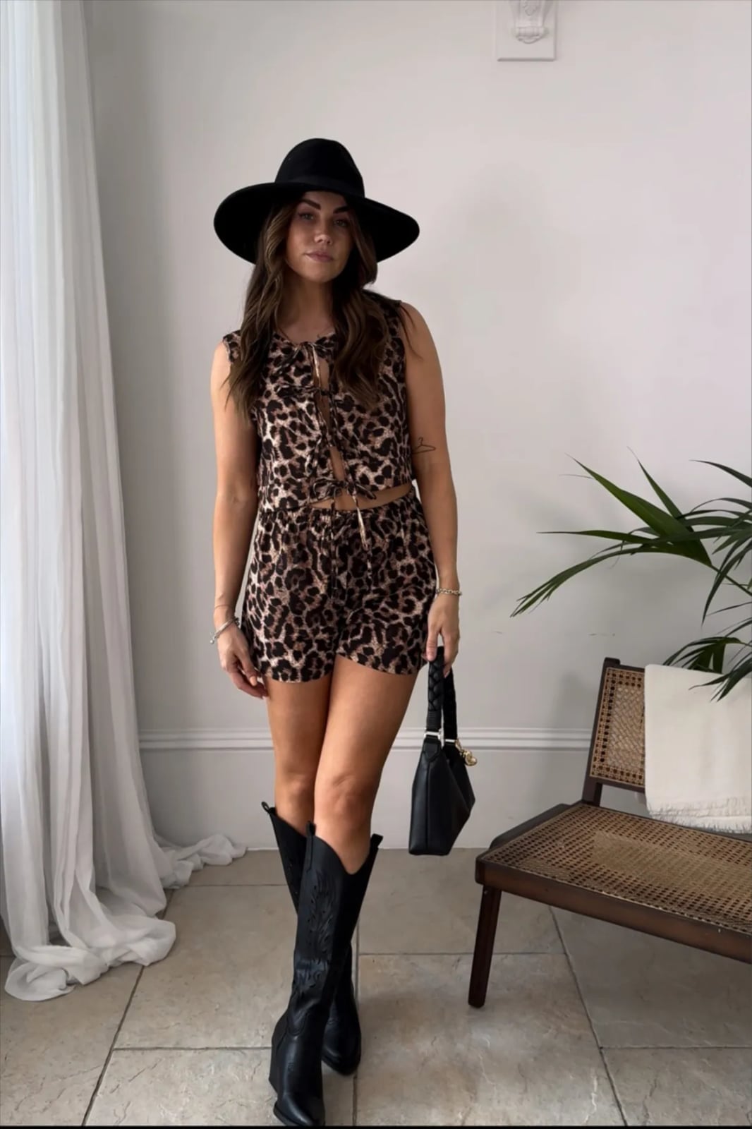Leopard Matching Set with Cowboy Boots — Leopard Outfits