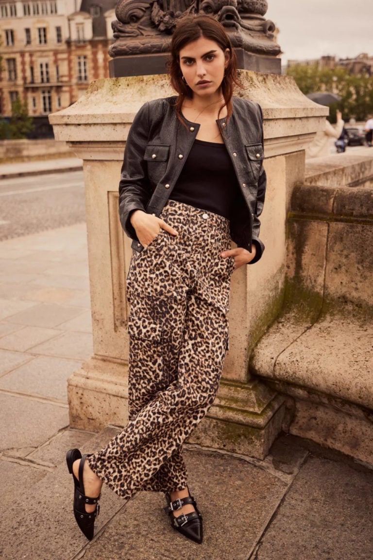 Leopard Cargo Pants with a Cropped Jacket — Leopard Outfits