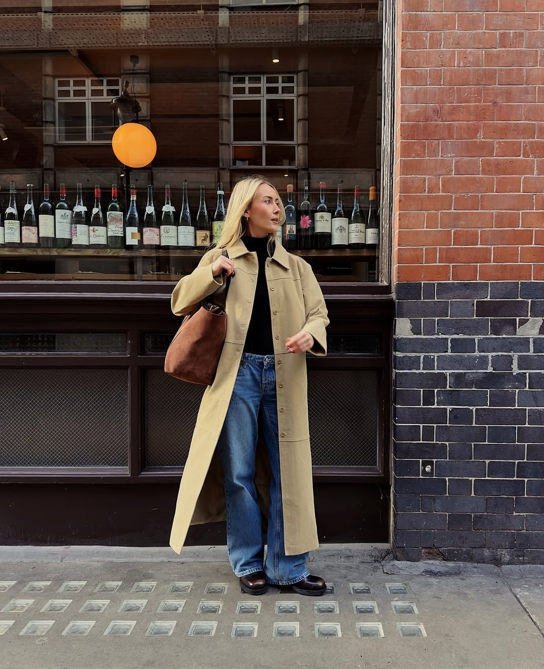 Beige Trench Over Black Turtleneck and Jeans — London Outfits