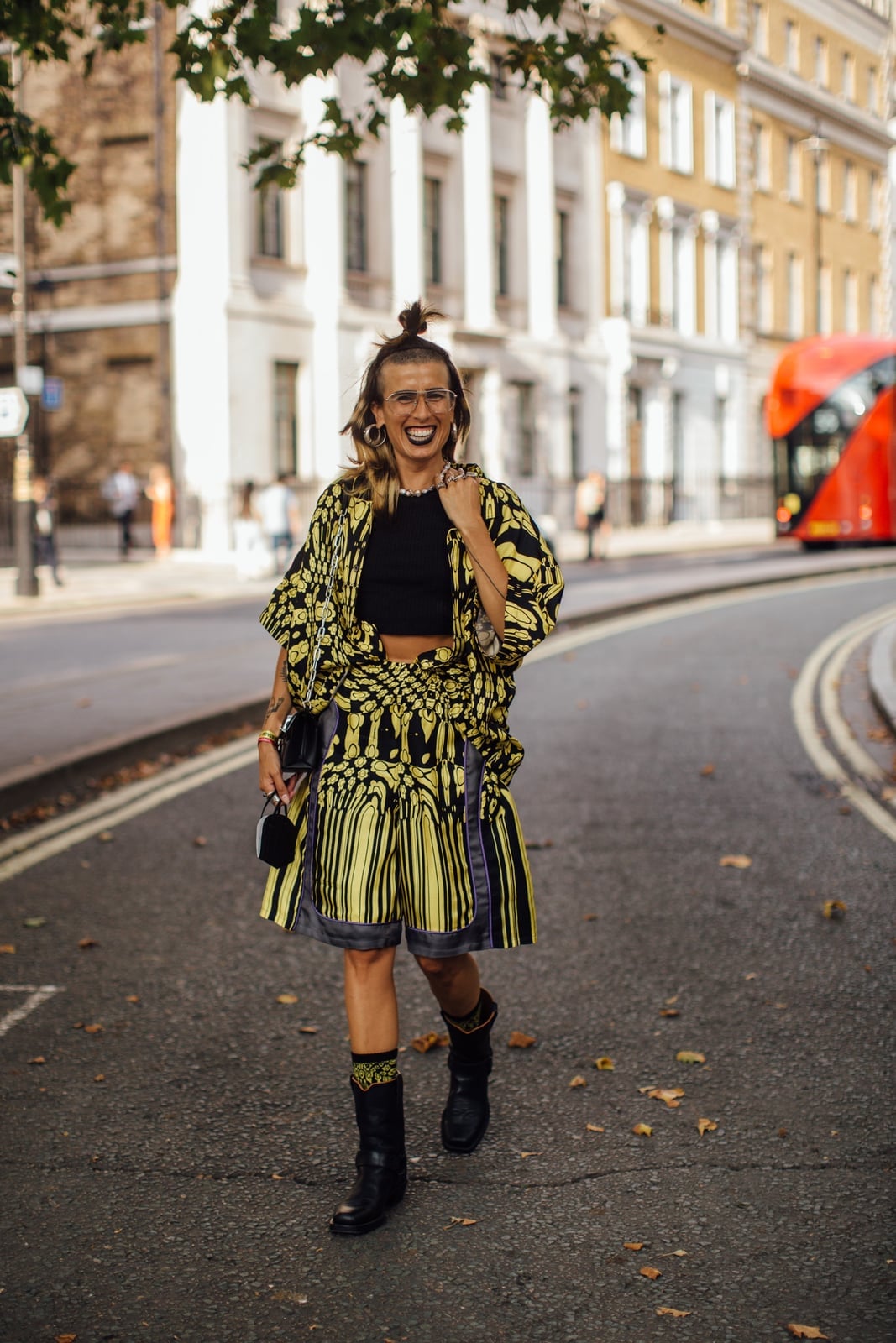 Printed Oversized Jacket With Shorts — London Outfits