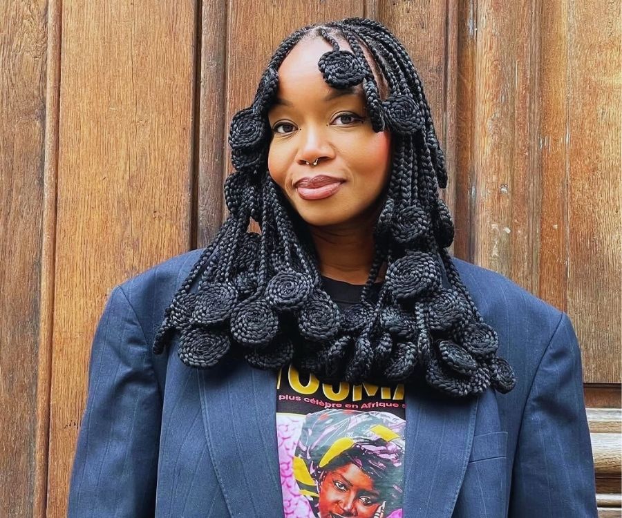 Box Braids With Decorative Loops Box Braids With Decorative Loops — Long Braids
