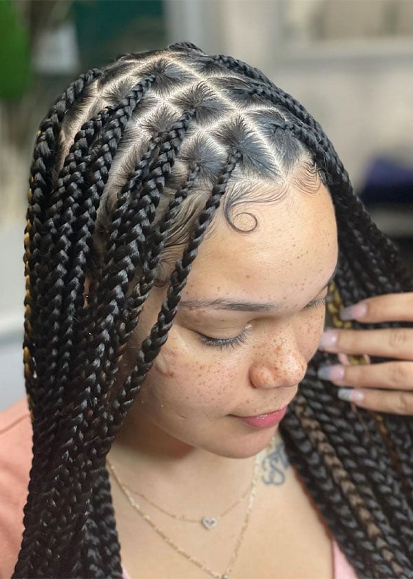 Long Wavy Knotless Braids Baby Hairs Long Wavy Knotless Braids Baby Hairs — Long Braids