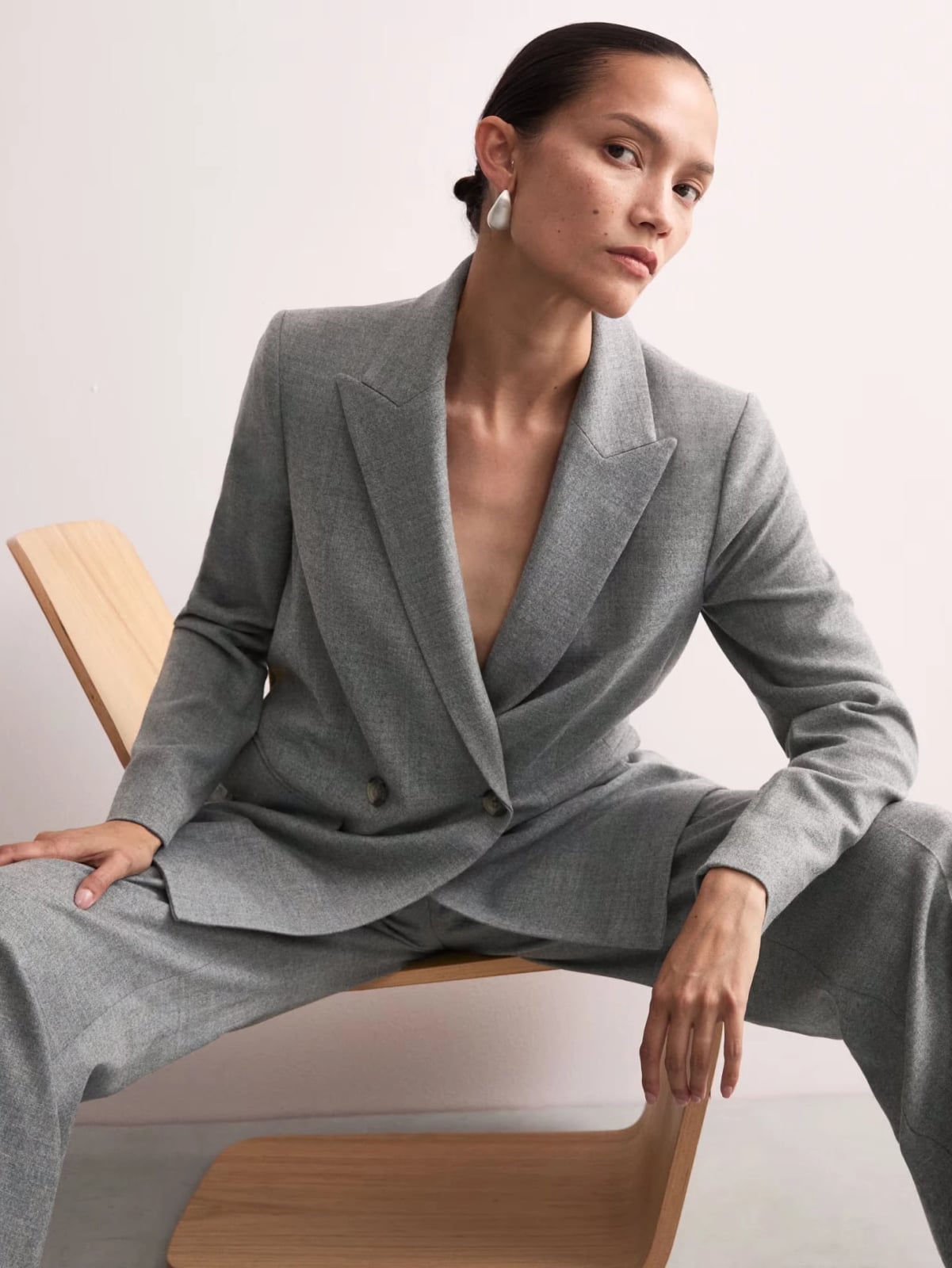 Sharp Gray Double-Breasted Blazer and Trousers Sharp Gray Double-Breasted Blazer and Trousers — Luxury Outfits
