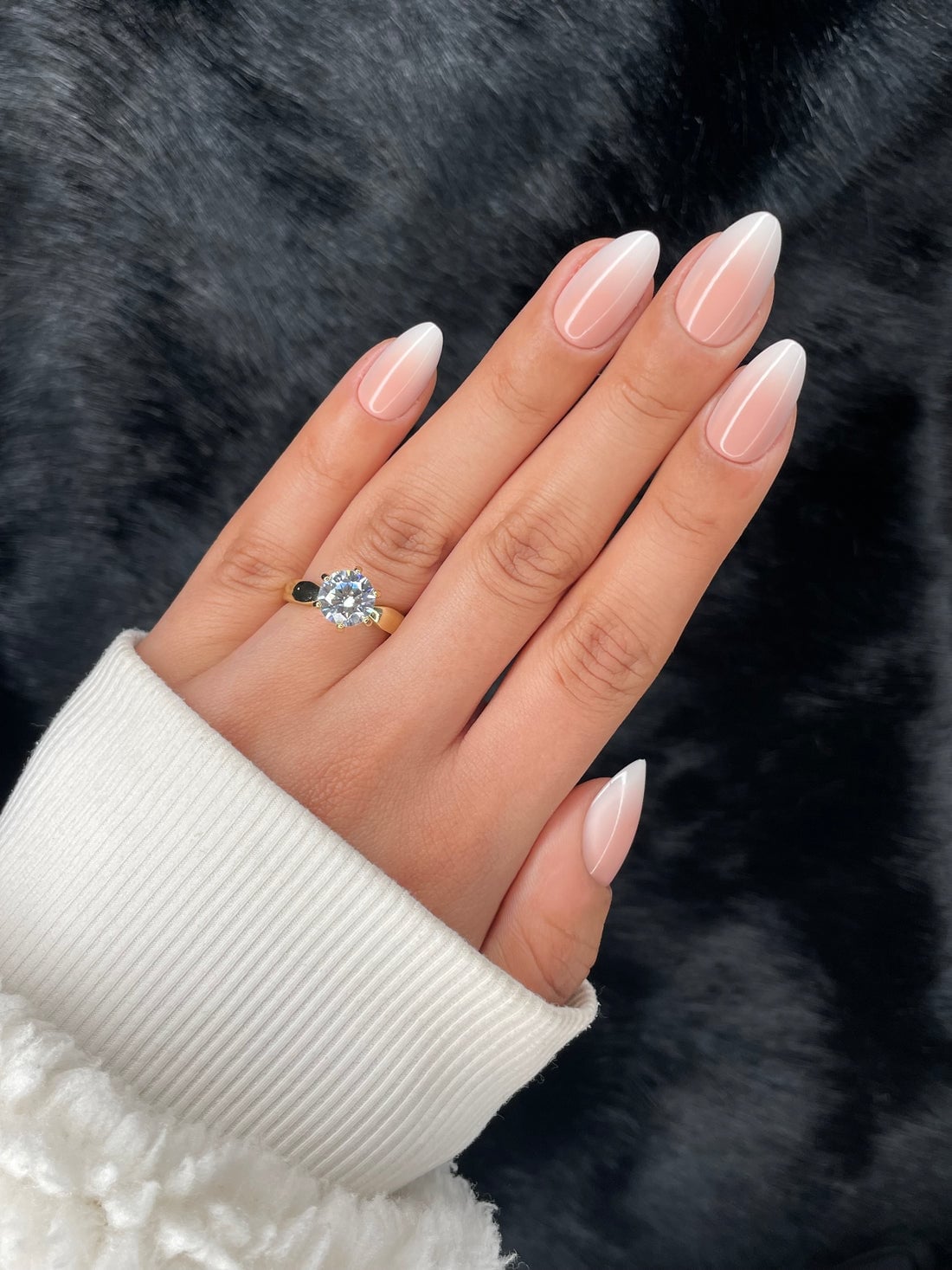 Ombre French Manicure Medium Almond — Medium Almond Nails