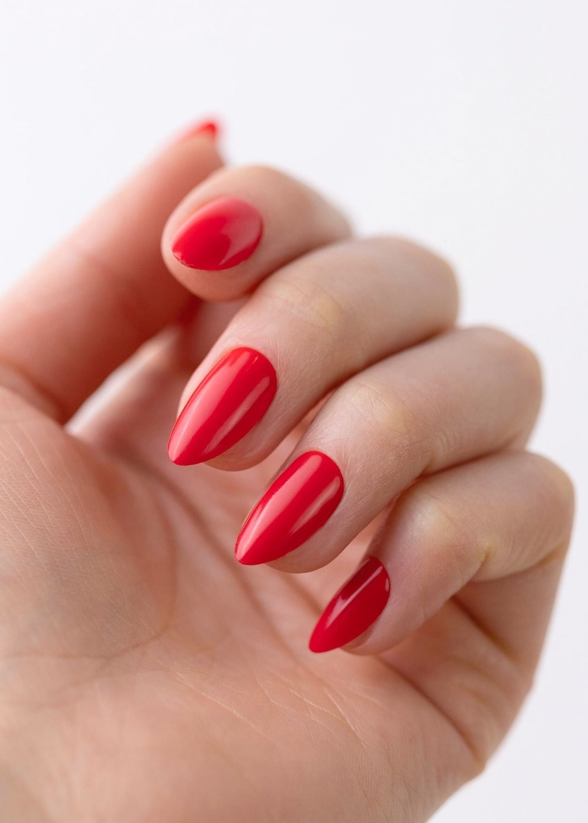 Sheer Pink With Scattered Pastel Florals — Medium Almond Nails