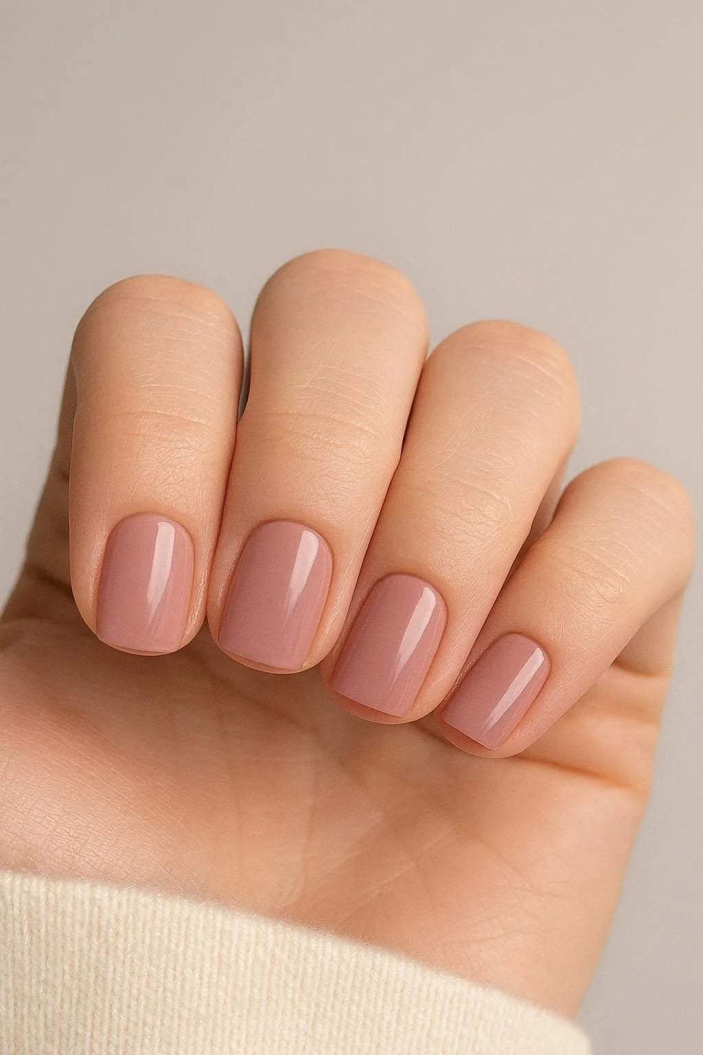 Solid Dusty Rose Short Square Nails — Minimalist Nails