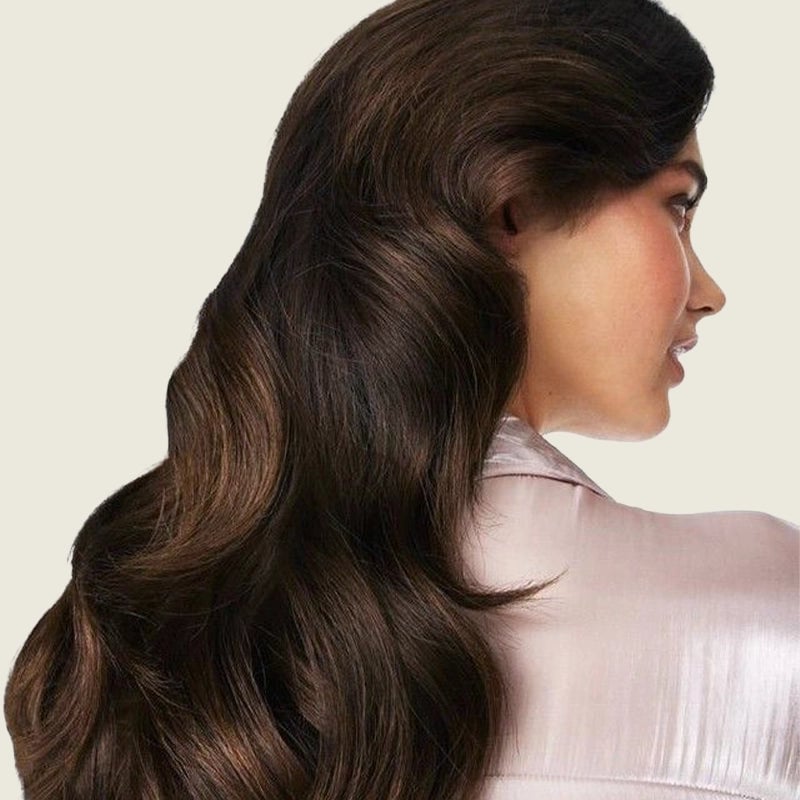 Mid-Back Dark Brown With Subtle Highlights, Wavy — Mocha Brown Hair