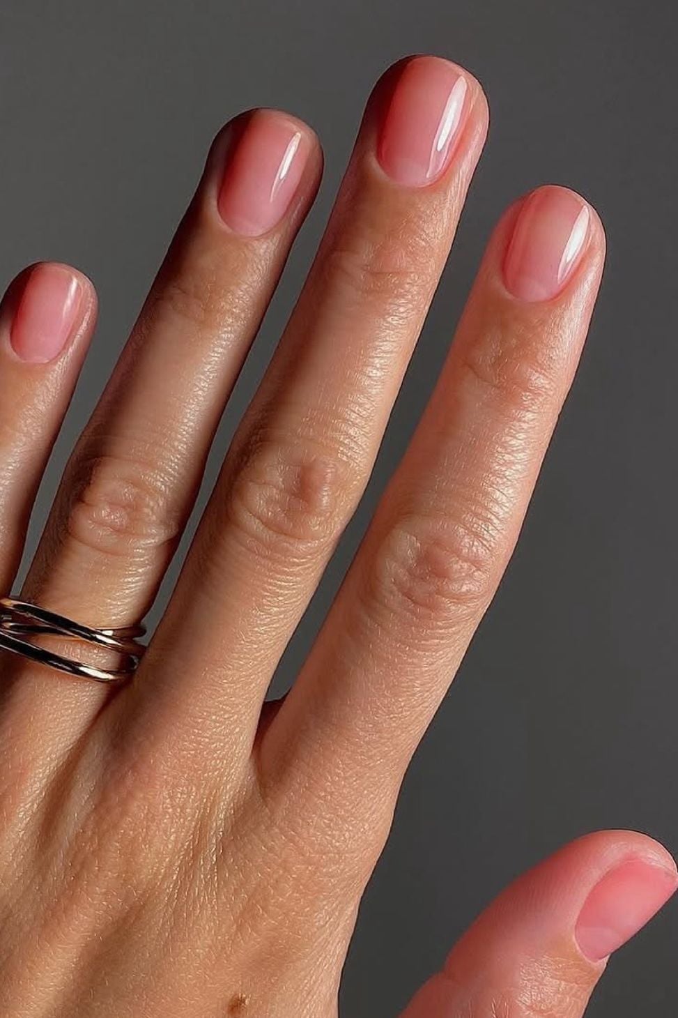 Sheer Milky Pink Glossy Short Soft Square Nails, мягкий квадрат — One Color Nails