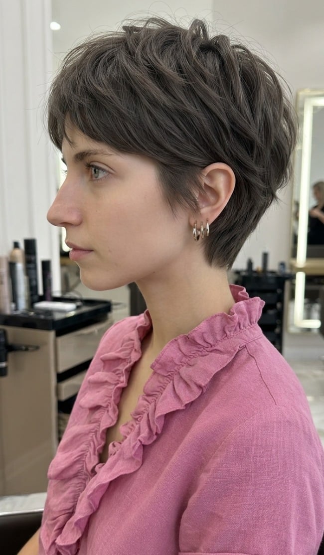 Tousled Ash Brown Pixie Bob