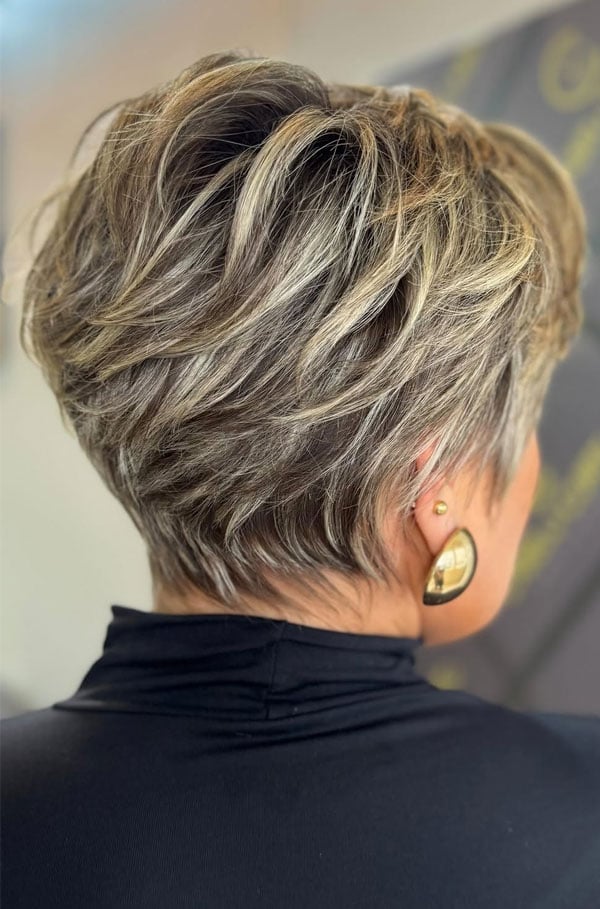 Textured Gray Pixie Bob Nape Length
