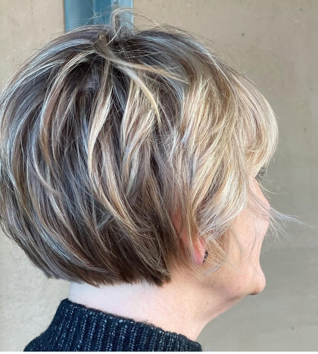 Textured Graduated Bob Back View — Pixie Bob