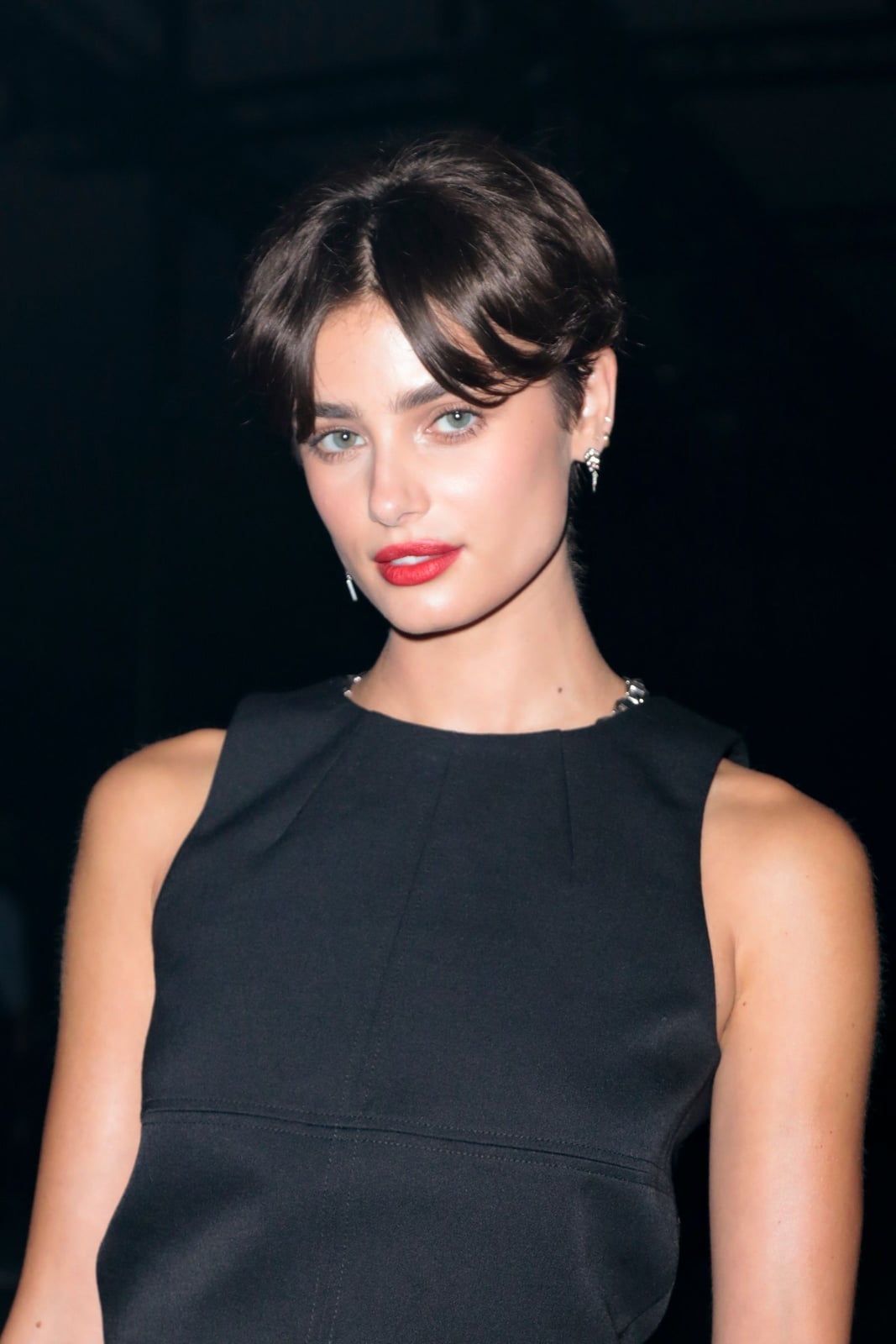 Dark Brown Pixie Bob With Soft Curtain Bangs