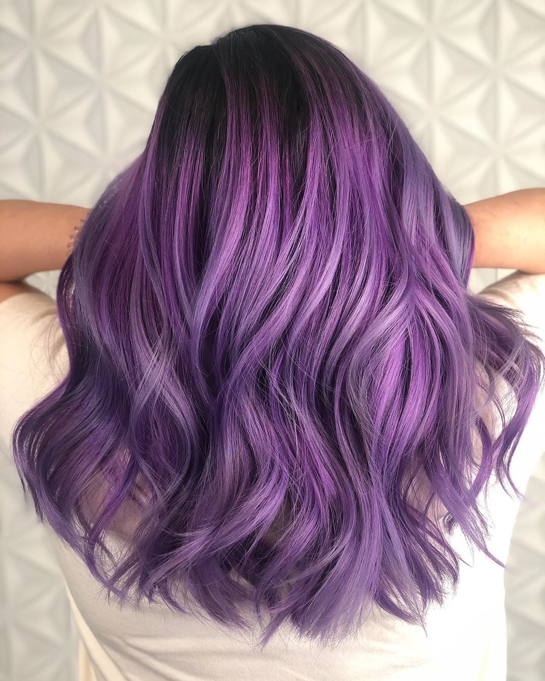 Mid-Back Lavender To Deep Purple Gradient — Purple Hair Dye Inspiration