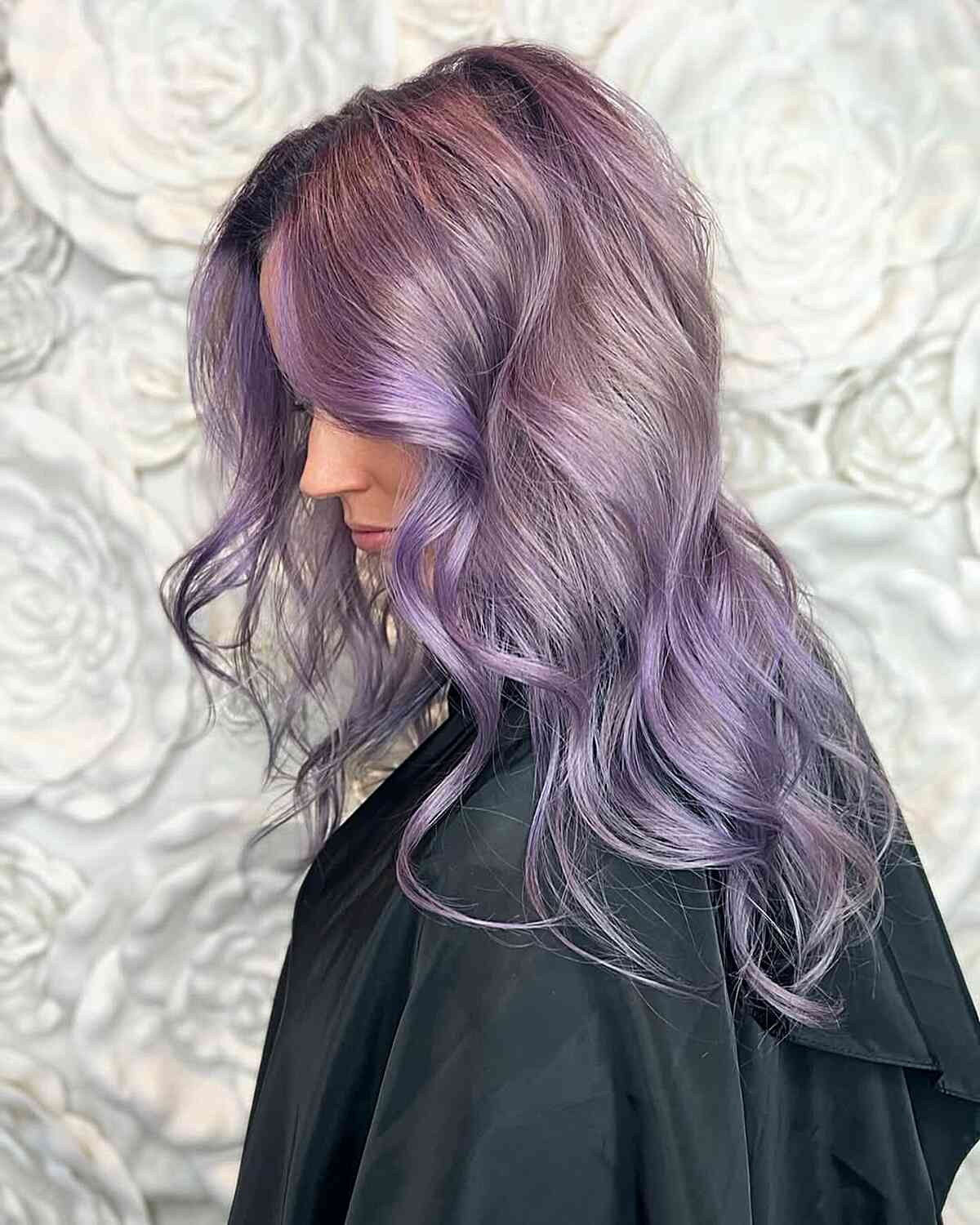 Collarbone Waves In Muted Silver-Purple — Purple Hair Dye Inspiration