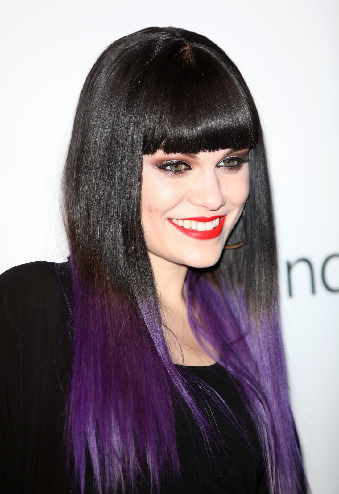Chin Length Blunt Bob With Purple Ombre — Purple Hair Dye Inspiration
