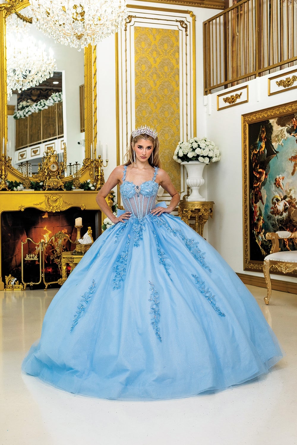 Light Blue Ballgown with Corset Bodice Light Blue Ballgown with Corset Bodice — Queen Dress Designs