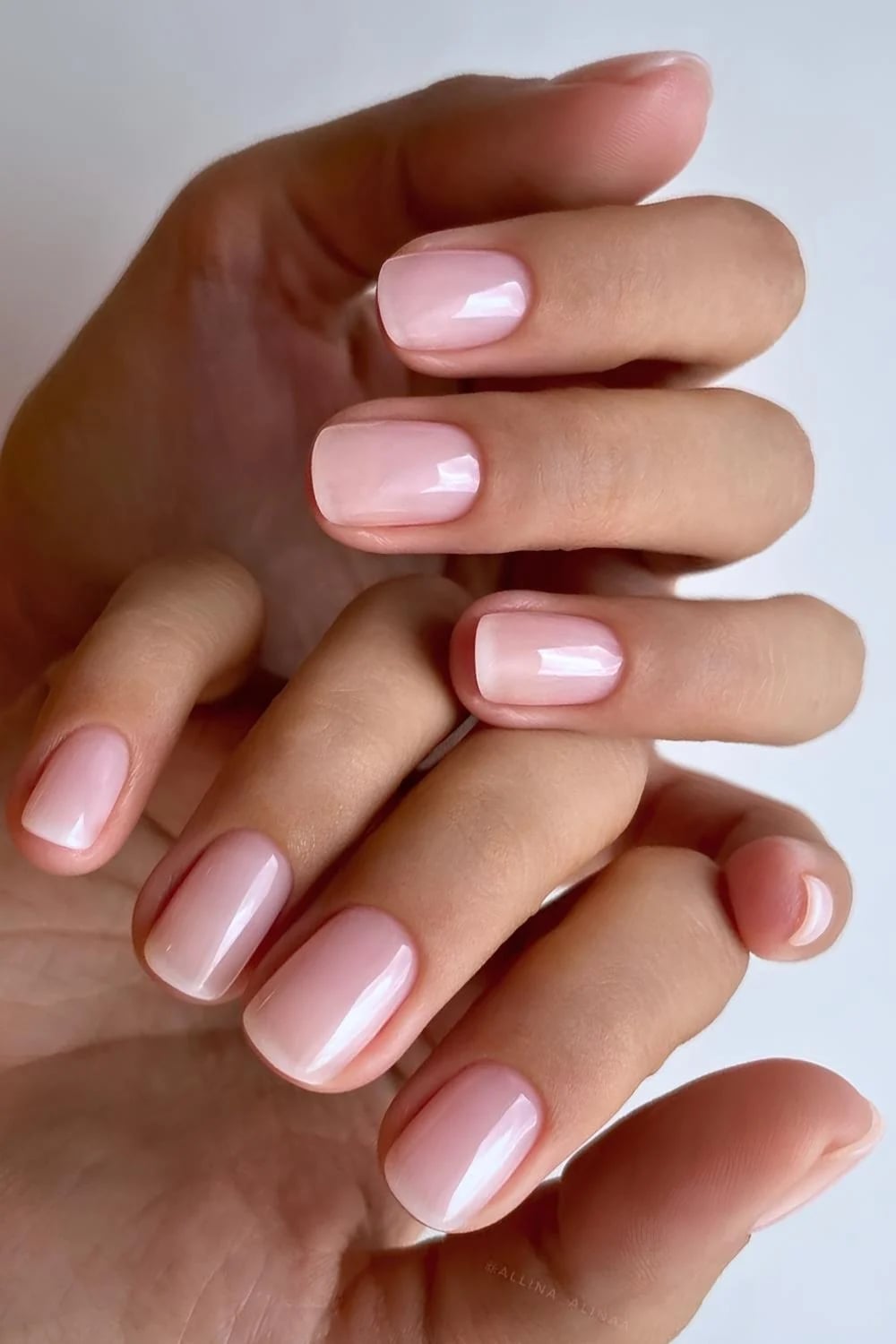 High Gloss Short Square Oval Nails — Russian Manicure Inspiration