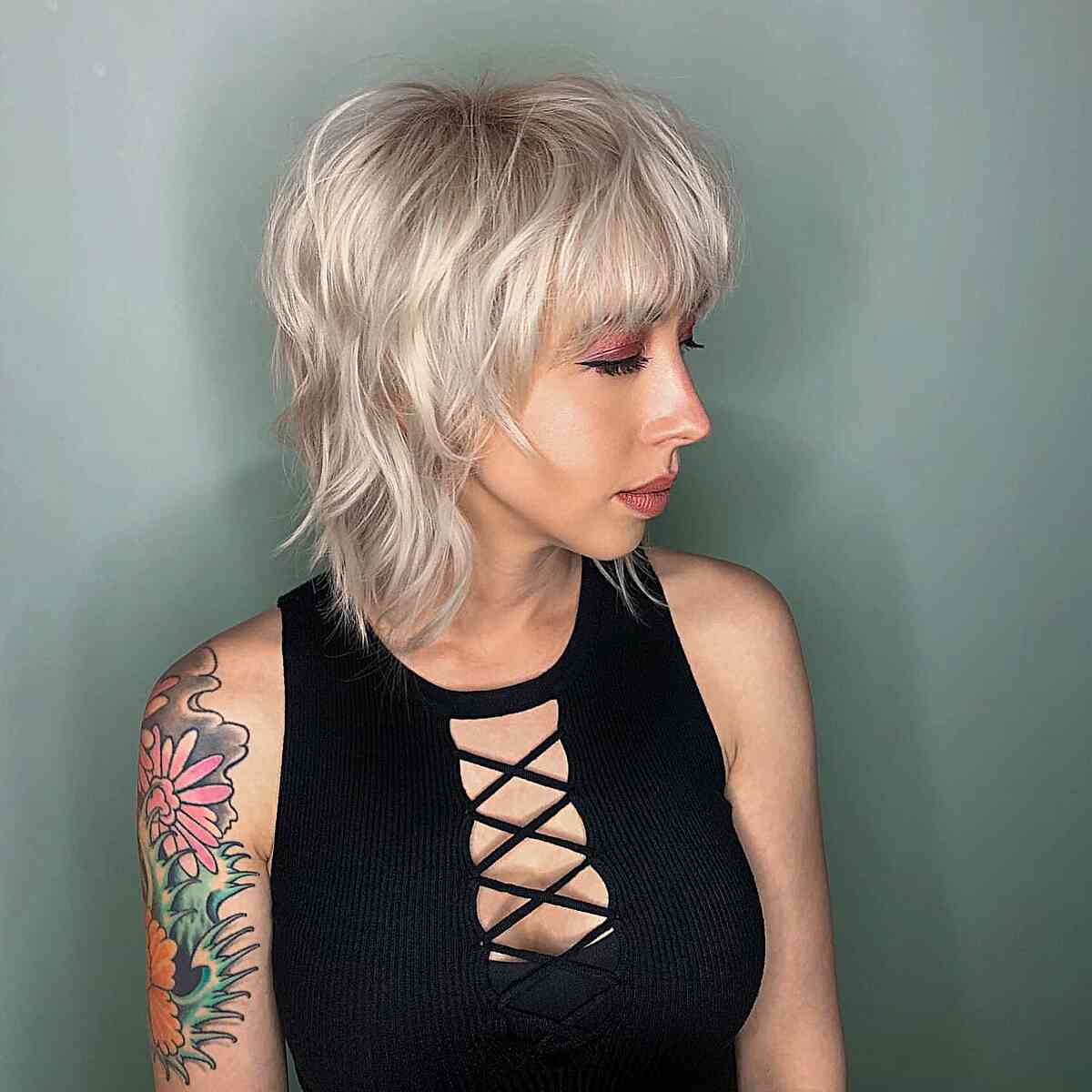 Edgy Ash Blonde Short Shag — Shag Hairstyles