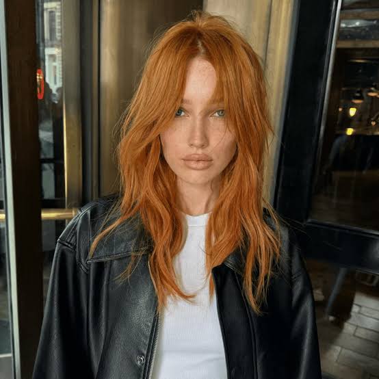 Vibrant Copper Shag With Wispy Bangs — Shag Hairstyles