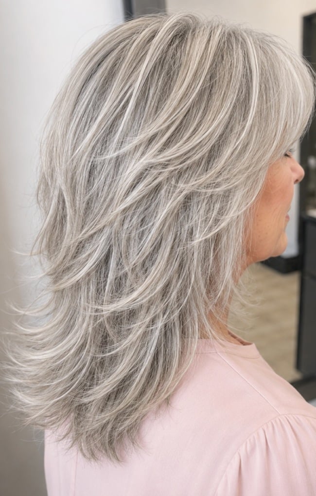Ice Blonde Shag With Silver Highlights — Shag Hairstyles