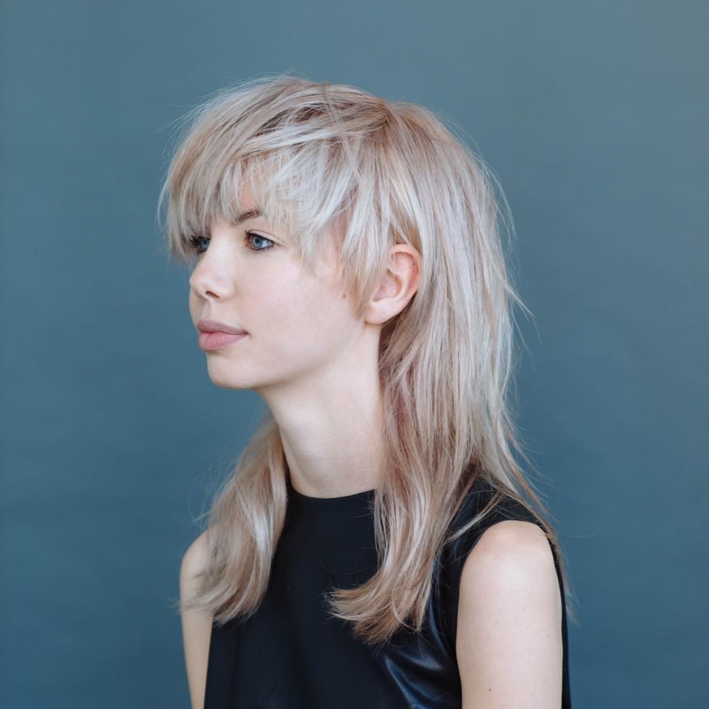 Platinum Shag With Full Fringe — Shag Hairstyles