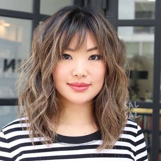 Shoulder Length Shag With Blunt Bangs — Shag Hairstyles
