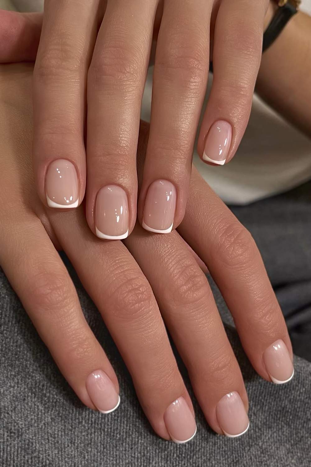 Short Square Micro French Tip — Short French Tip Nails