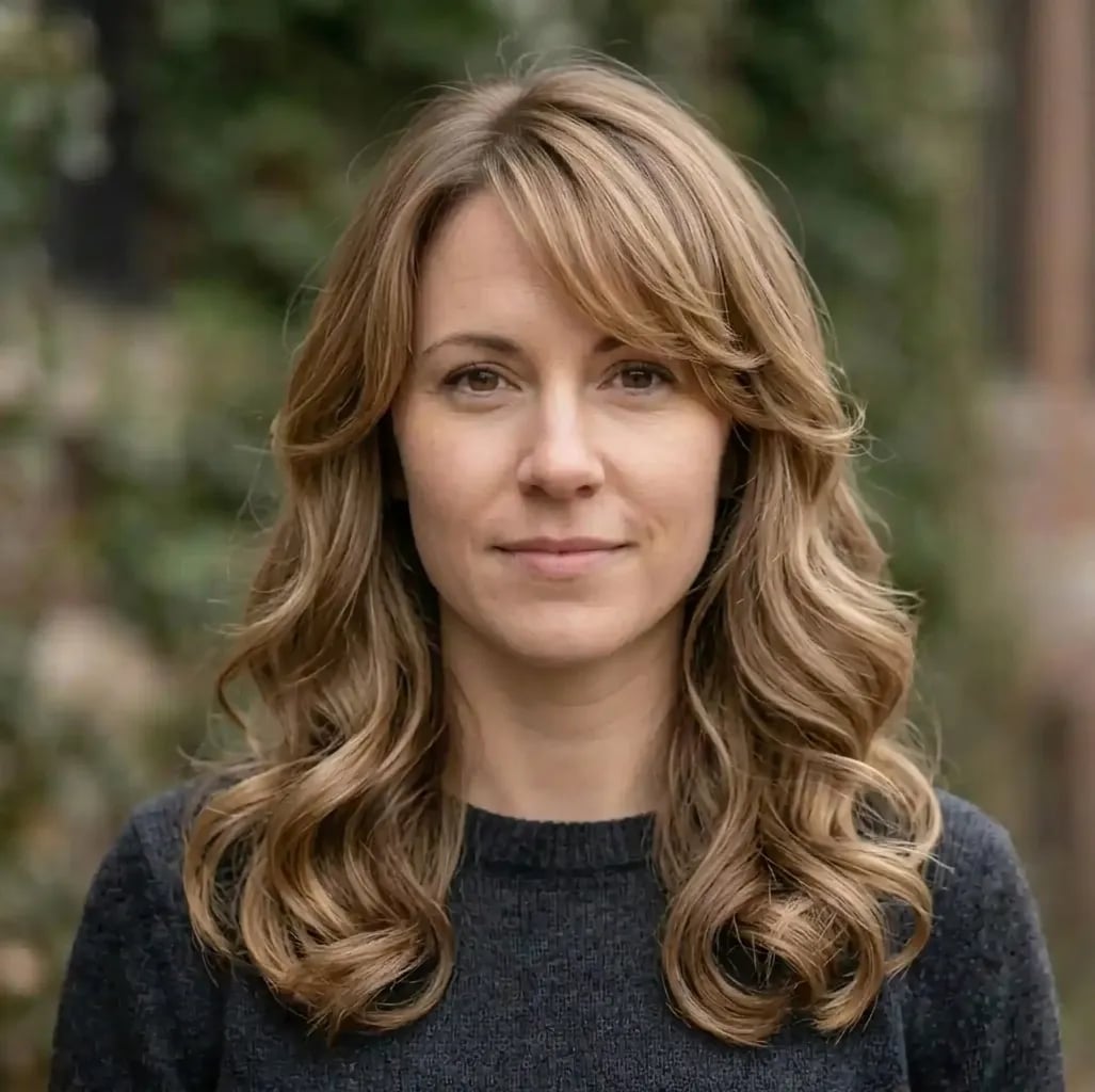 Mid-Back Layers With Light Brown Base And Blonde Highlights — Side Swept Bangs