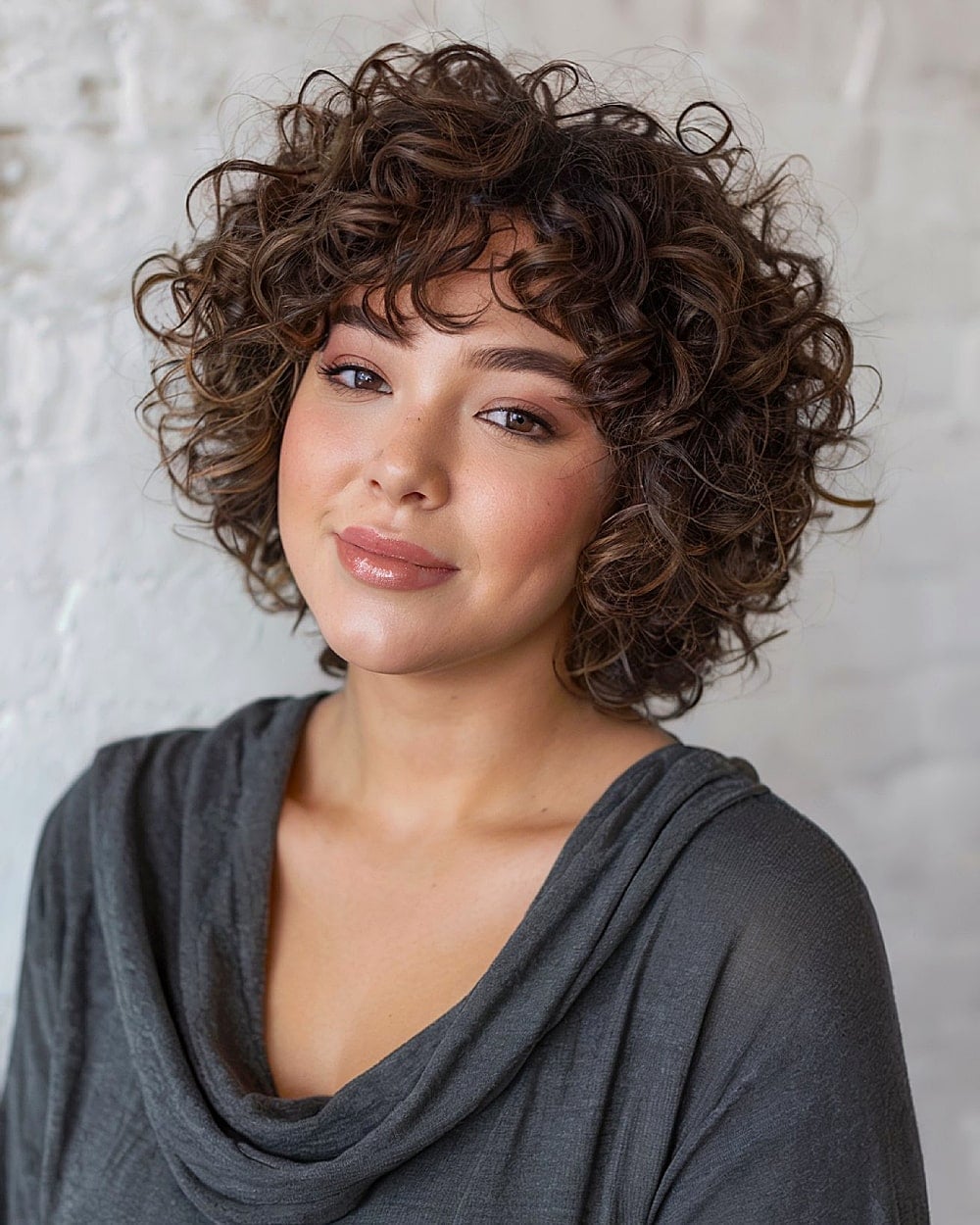 Chin Length Bob With Curtain Bangs and Side Part — Simple 3b Hair